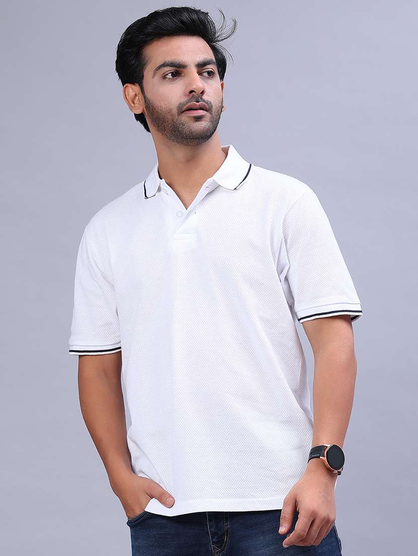 men solid short sleeve regular fit polo t-shirt - 21908034 - Standard Image - 1