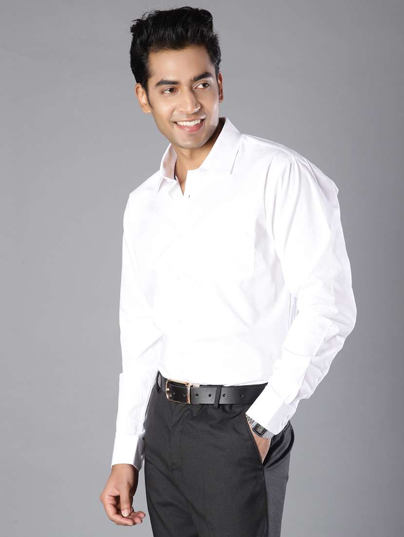 men solid long sleeve regular fit formal shirt - 21908043 - Standard Image - 1