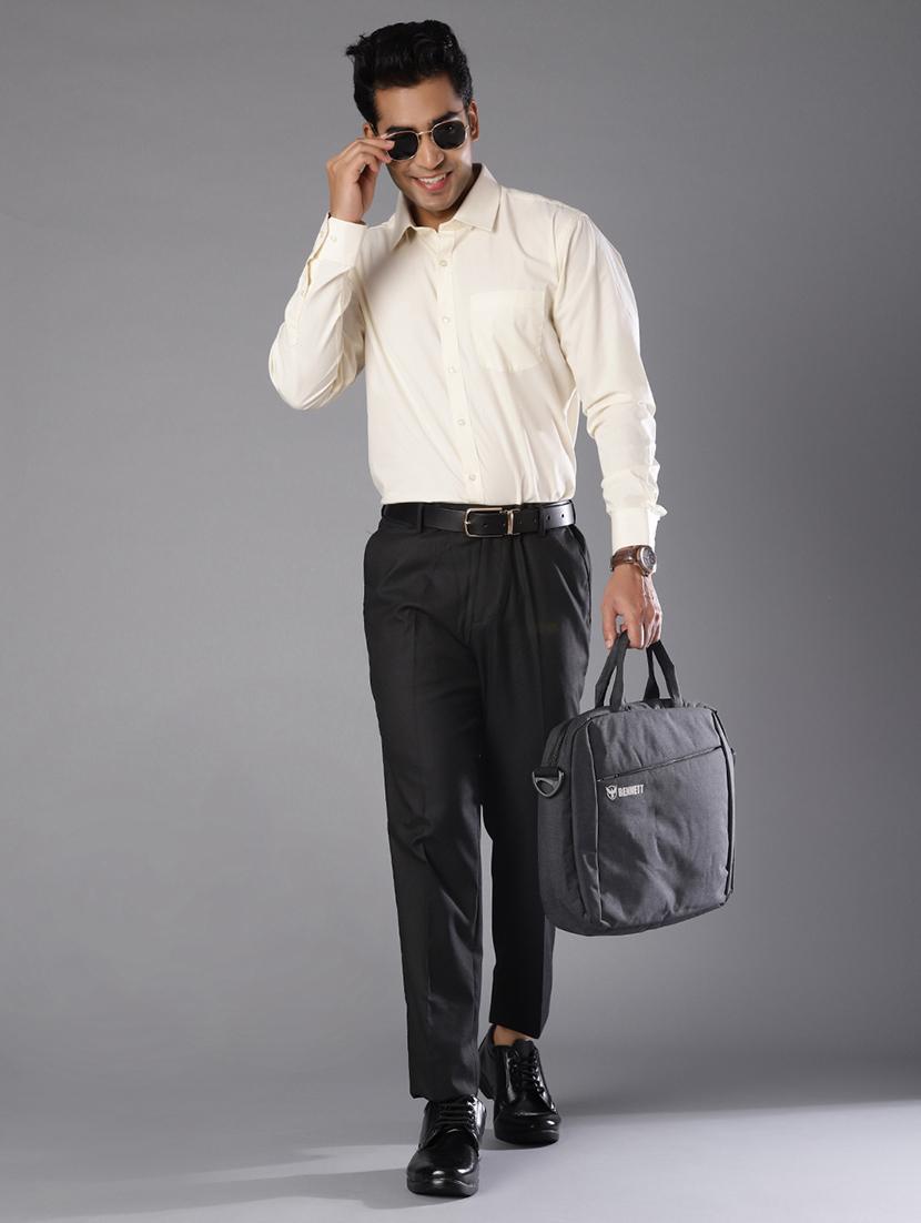 men solid long sleeve regular fit formal shirt - 21908044 - Standard Image - 4