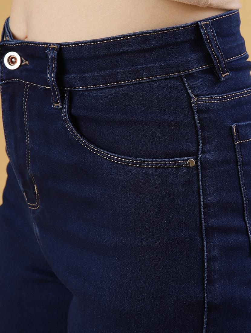women solid mid rise denim cargo - 21908054 - Standard Image - 4