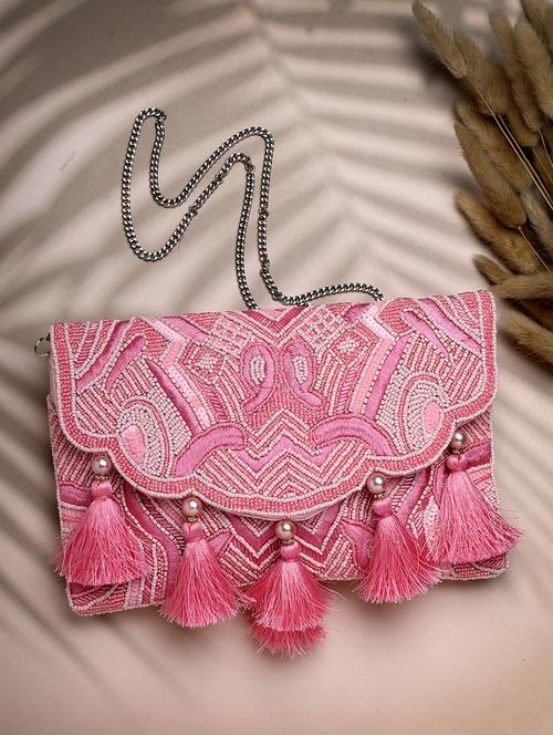 women pink embellished sling bag - 21908157 - Standard Image - 0
