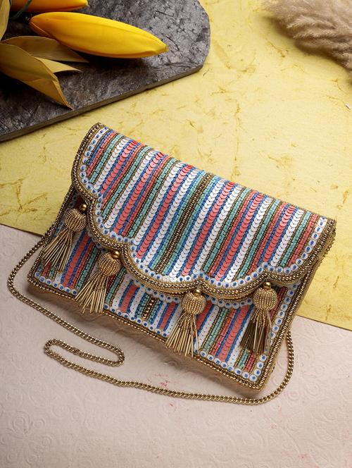 women striped embellished sling bag - 21908158 -  Standard Image - 0