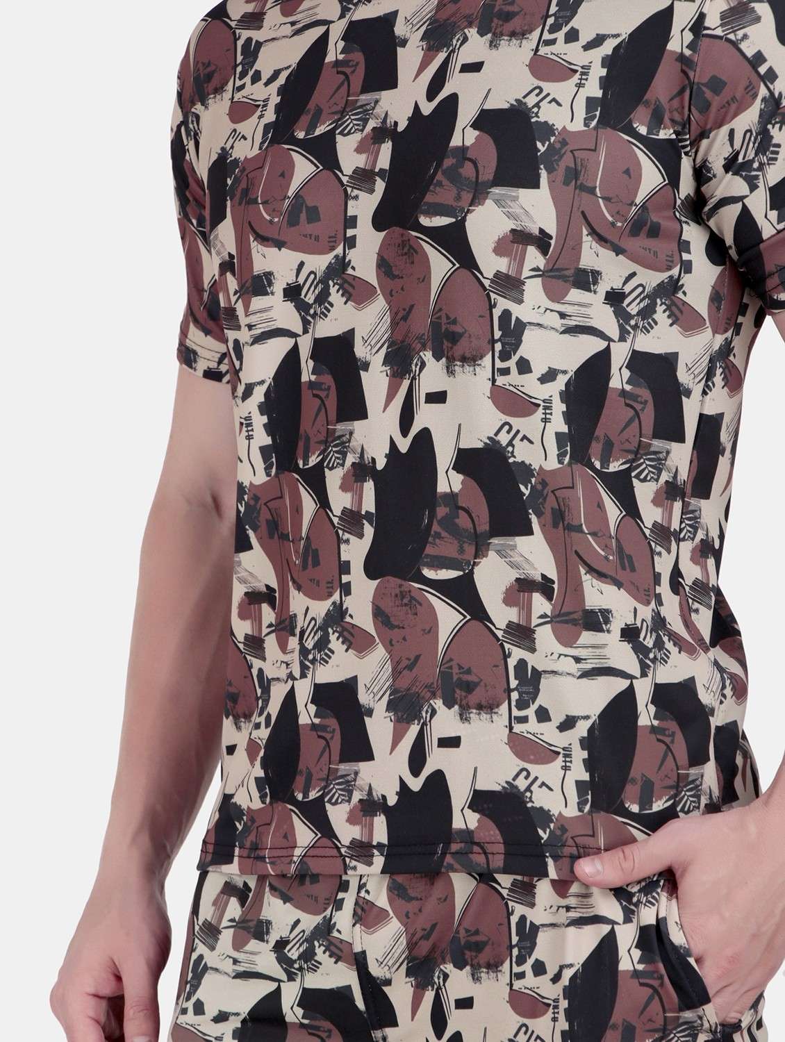 men printed short sleeve co-ord set - 21908167 -  Standard Image - 4