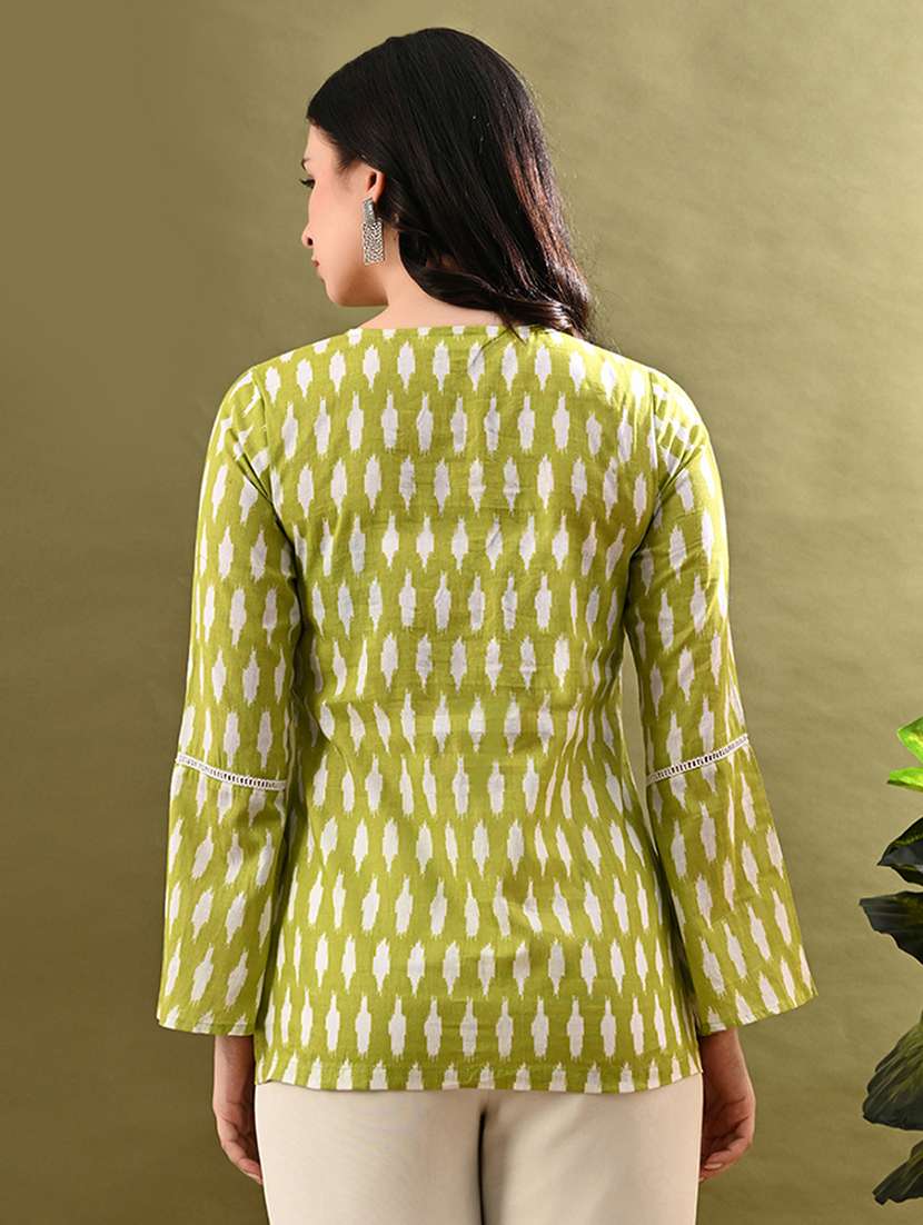 women printed bell sleeves regular top - 21908307 -  Standard Image - 1