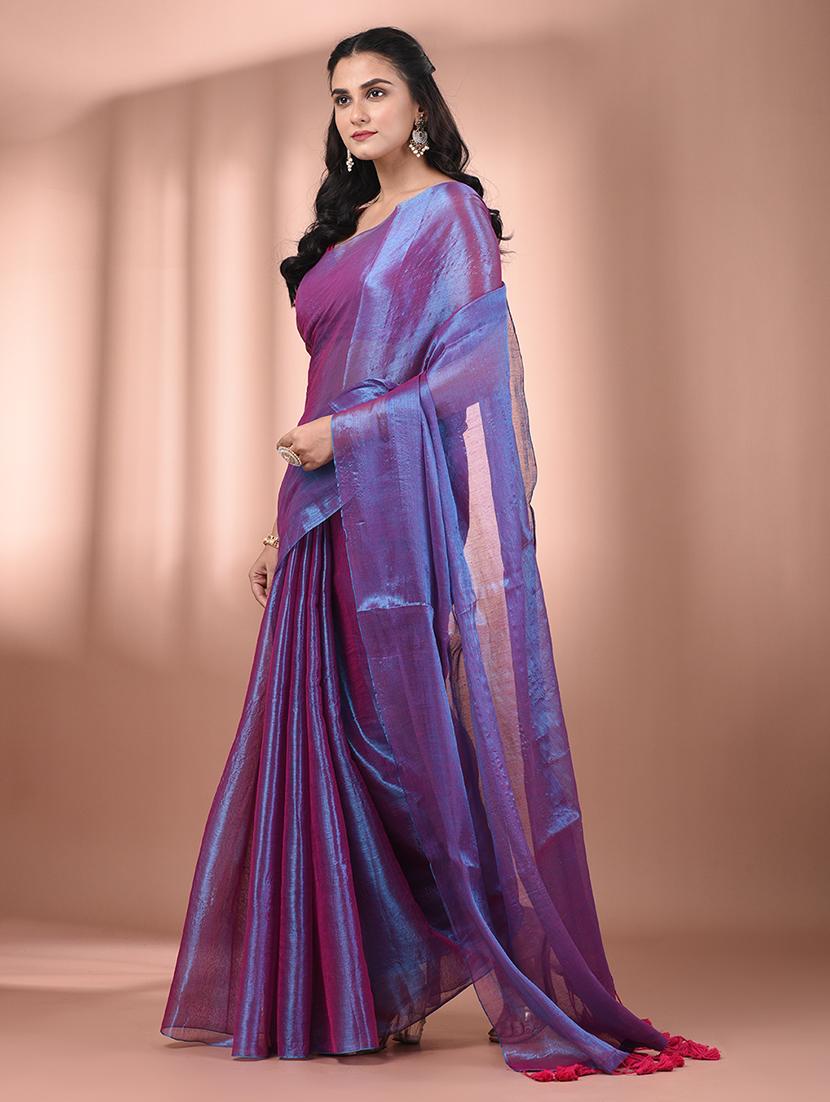 women solid casual wear saree with blouse - 21908330 - Standard Image - 1