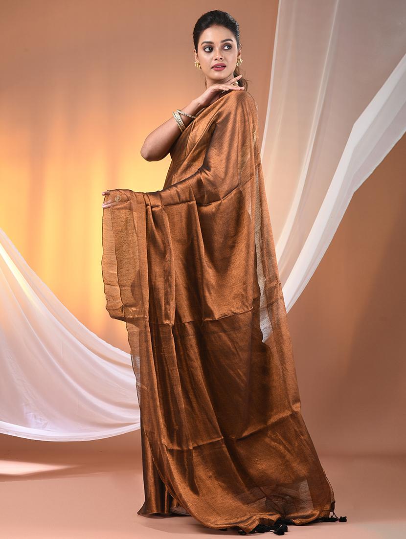 women solid casual wear saree with blouse - 21908331 - Standard Image - 1