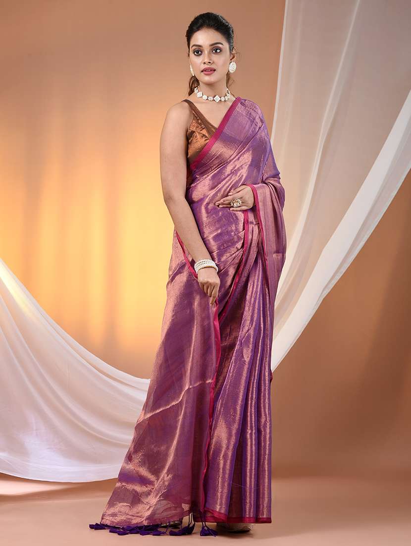 women solid casual wear saree with blouse - 21908342 -  Standard Image - 1