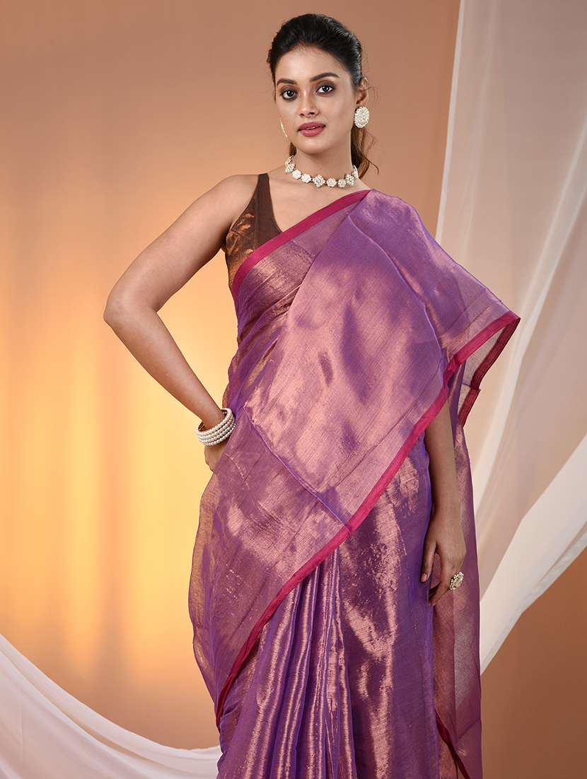 women solid casual wear saree with blouse - 21908342 -  Standard Image - 4