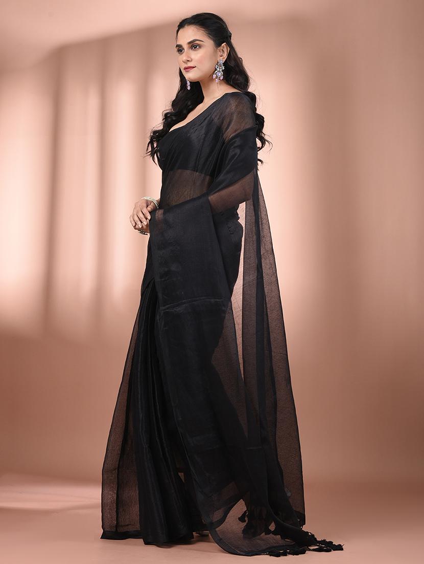 women solid casual wear saree with blouse - 21908343 - Standard Image - 1