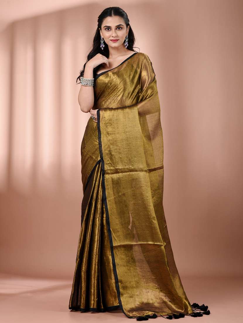 women solid casual wear saree with blouse