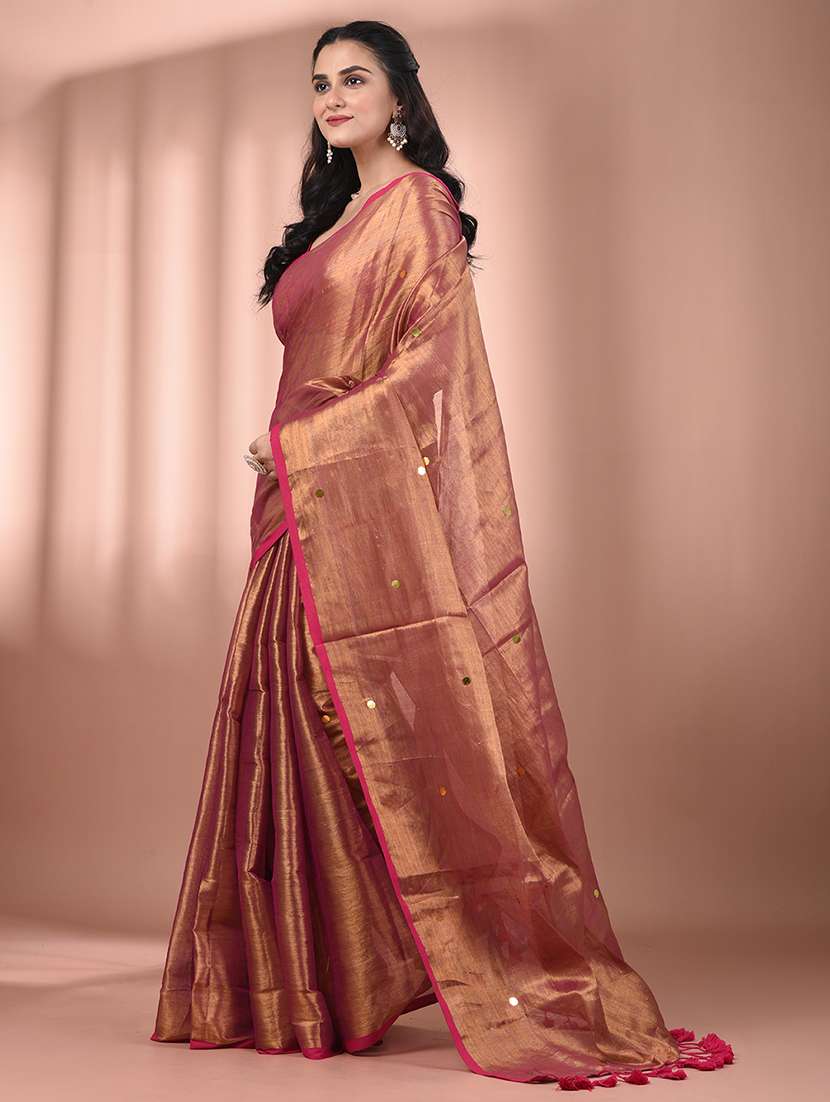 women solid with work embellished saree  with blouse - 21908349 -  Standard Image - 1