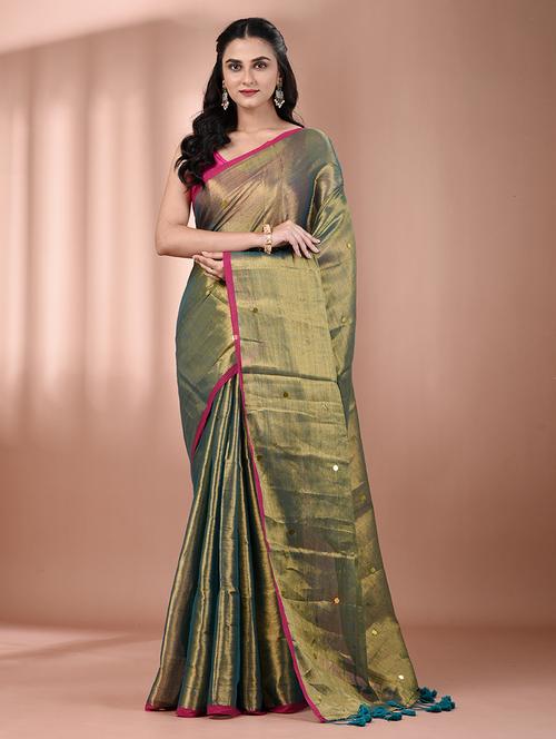 women solid with work embellished saree with blouse - 21908355 - Standard Image - 0