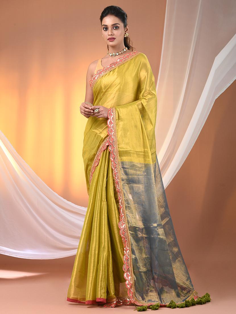 women solid with bordered saree with blouse - 21908358 -  Zoom Image - 0