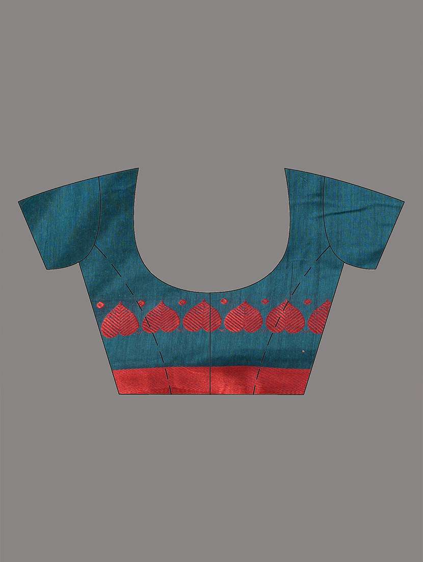 women solid handloom saree with blouse - 21908364 - Standard Image - 6