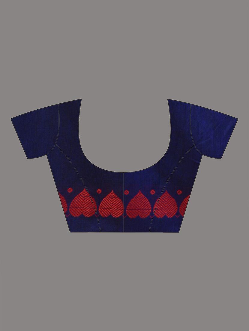 women solid handloom saree with blouse - 21908367 - Standard Image - 6