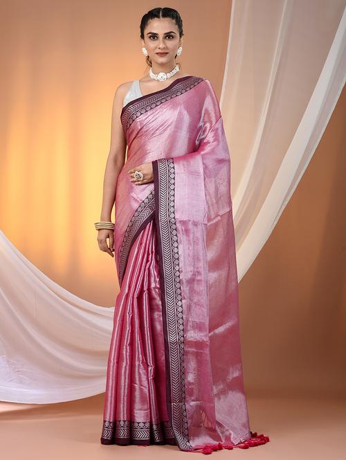 women solid with bordered saree with blouse - 21908388 -  Standard Image - 0