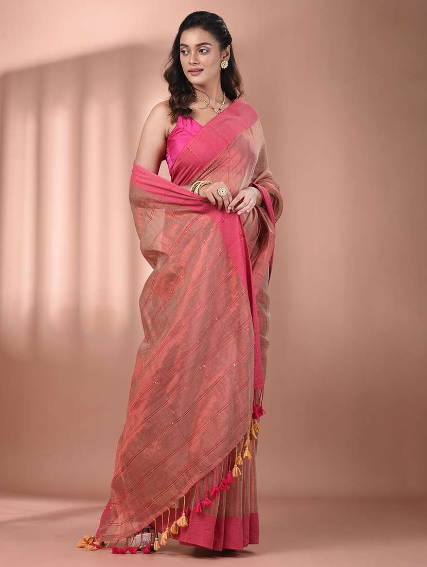 women solid with work embellished saree  with blouse - 21908405 -  Standard Image - 1