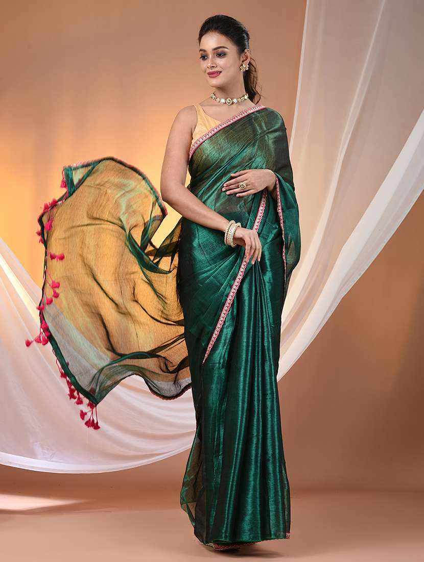 women solid casual wear saree with blouse - 21908408 - Standard Image - 1