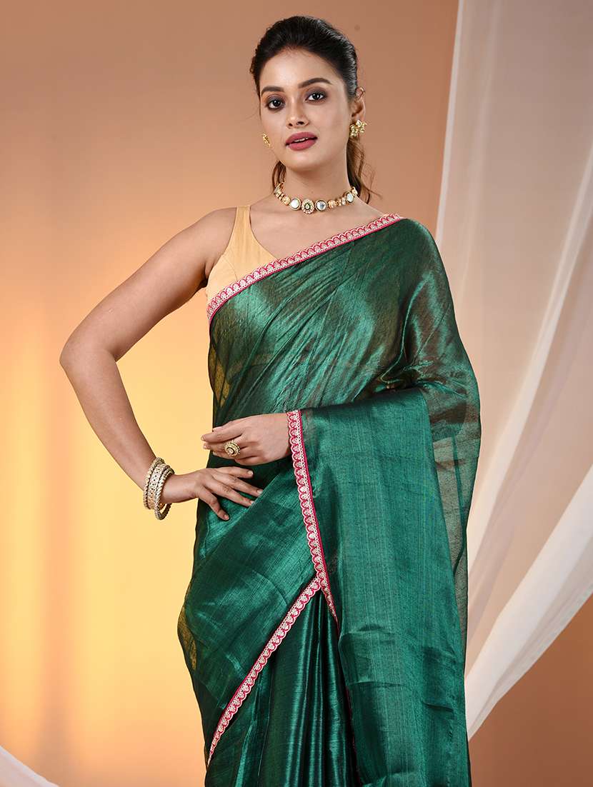women solid casual wear saree with blouse - 21908408 - Standard Image - 4