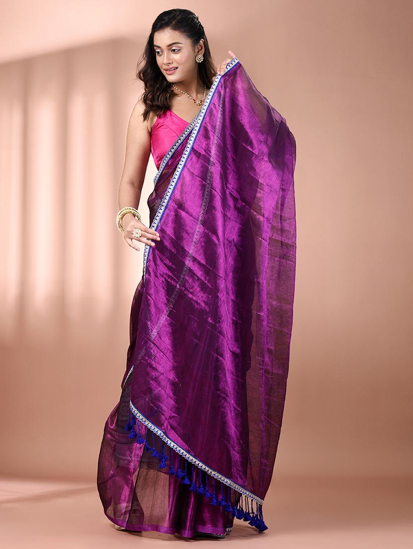 women solid casual wear saree with blouse - 21908409 - Standard Image - 1
