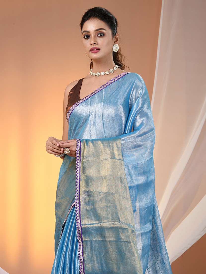 women color block casual wear saree with blouse - 21908410 -  Standard Image - 4