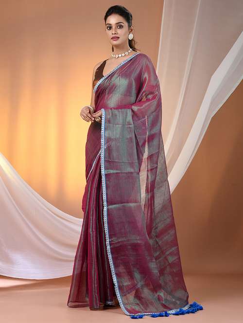 women solid casual wear saree with blouse - 21908416 - Standard Image - 0