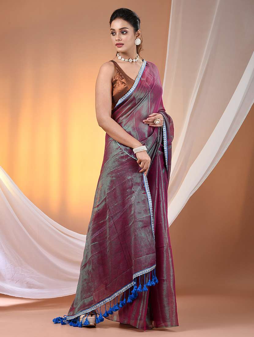 women solid casual wear saree with blouse - 21908416 - Standard Image - 1