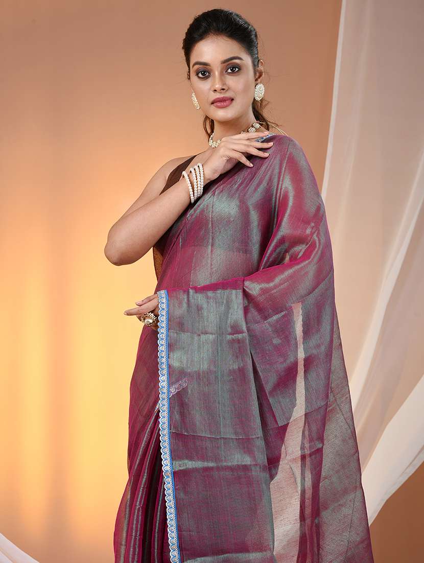 women solid casual wear saree with blouse - 21908416 - Standard Image - 4