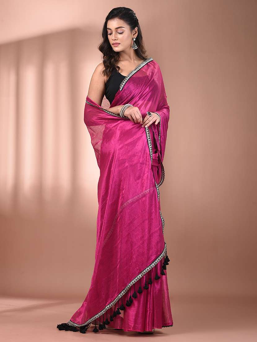 women solid casual wear saree with blouse - 21908417 - Standard Image - 1