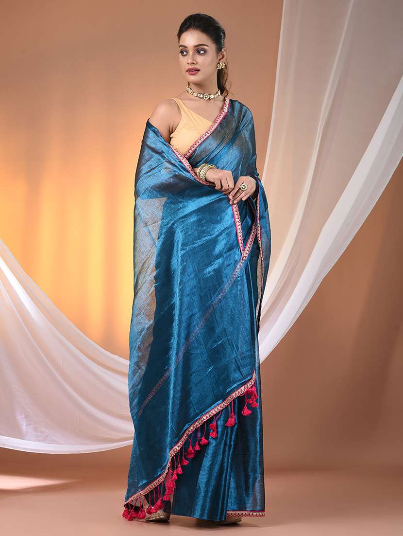 women solid casual wear saree with blouse - 21908418 -  Standard Image - 1