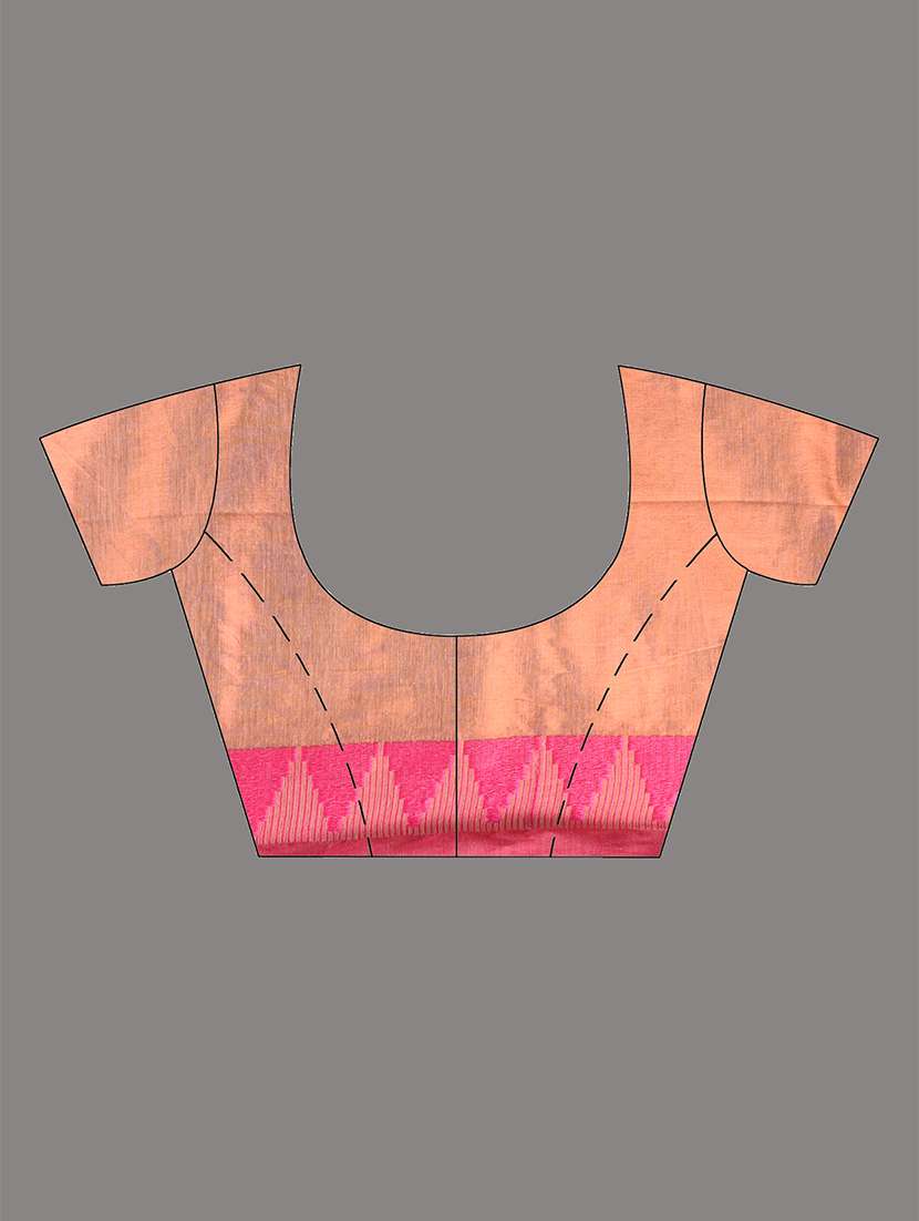 women solid with bordered handloom saree with blouse - 21908419 - Standard Image - 6