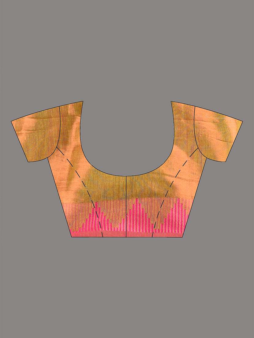 women solid with bordered handloom saree with blouse - 21908424 - Standard Image - 6