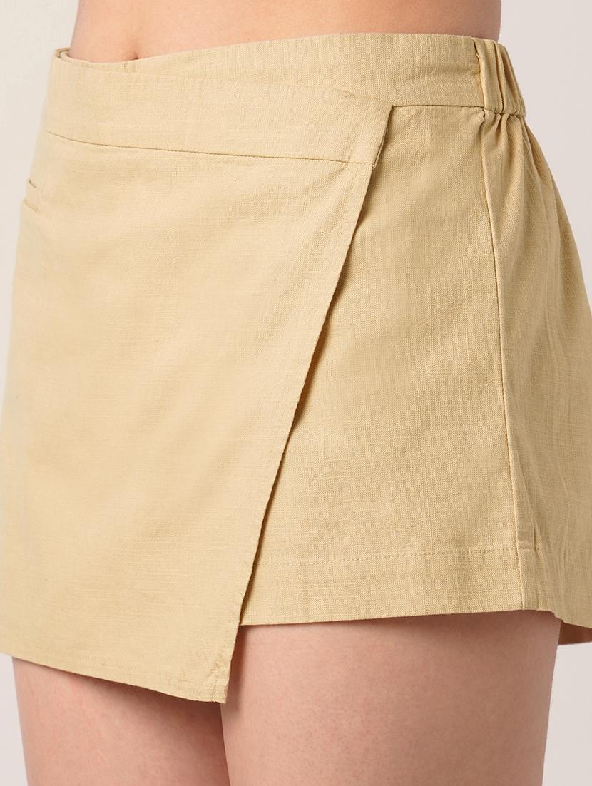 women solid high rise skorts - 21908459 - Standard Image - 4