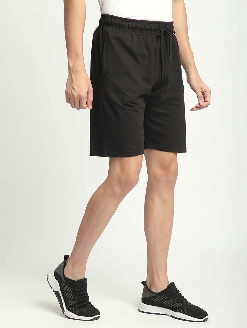 men solid mid rise regular fit shorts - 21908547 - Standard Image - 1