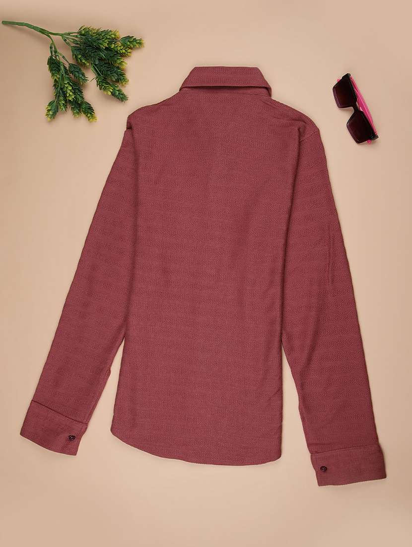 boys solid collared long sleeve shirt - 21908571 -  Standard Image - 1