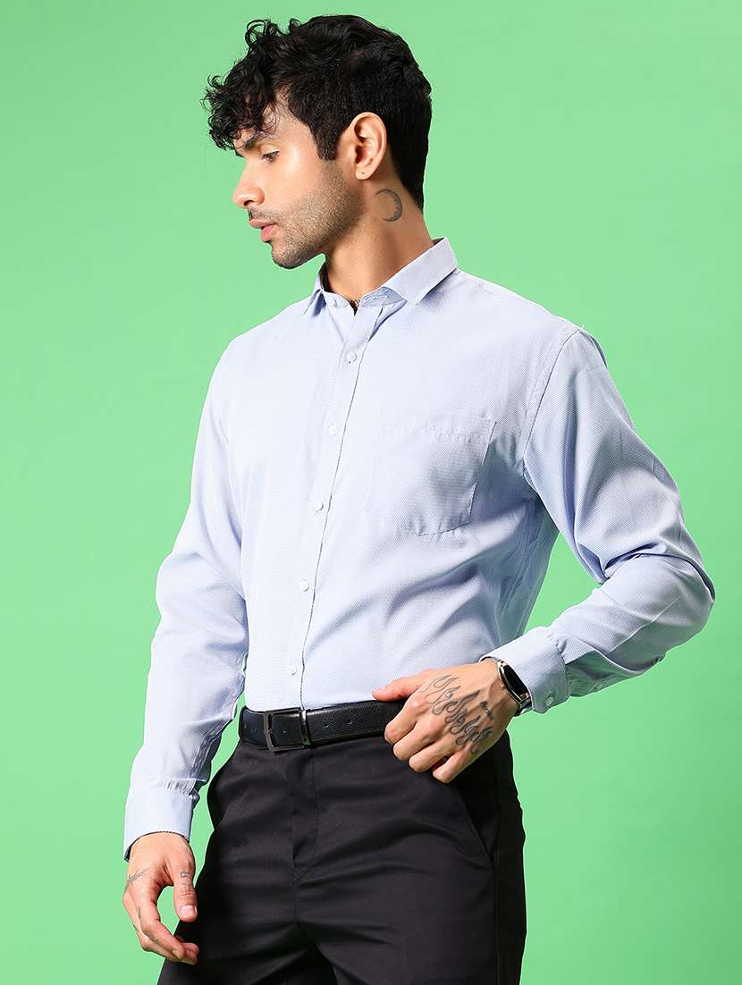 men solid collared long sleeve formal shirt - 21908598 -  Standard Image - 1