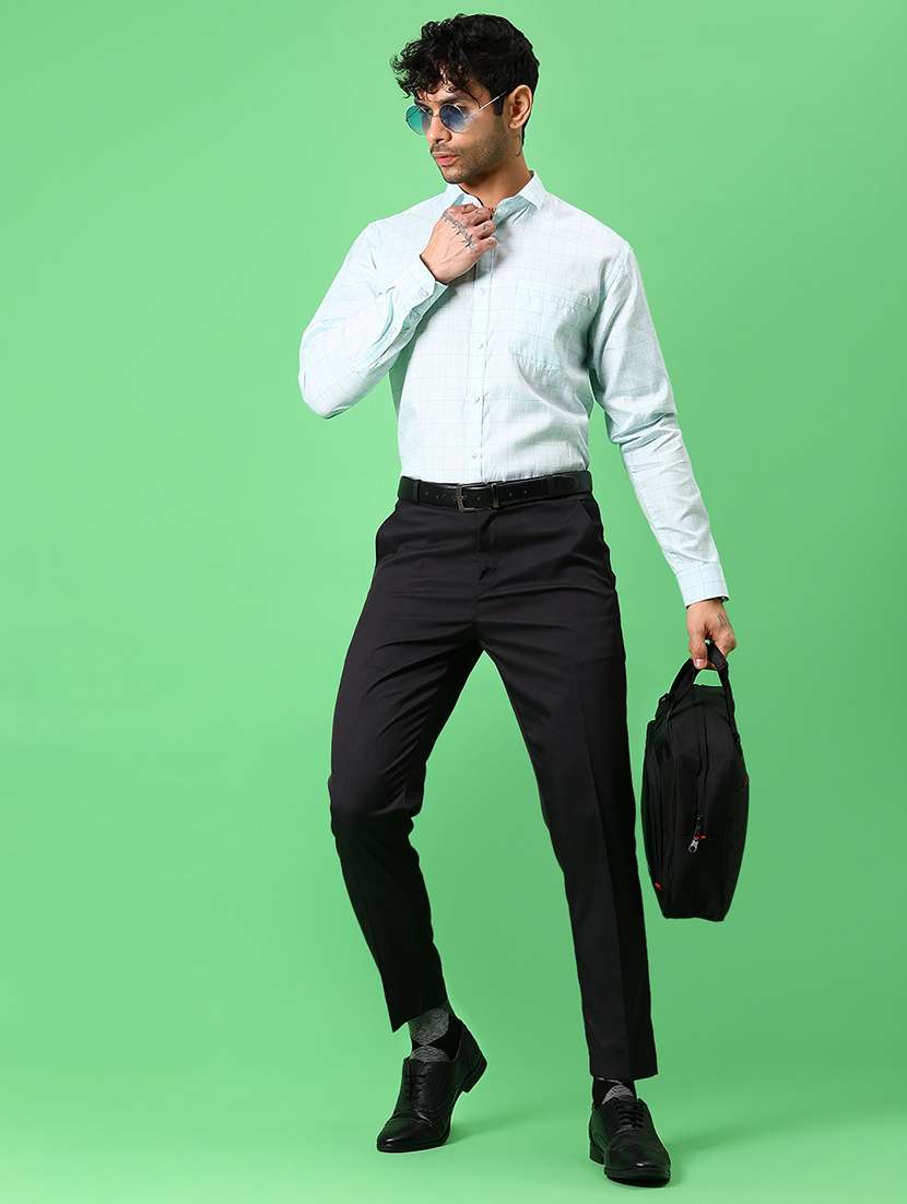 men checkered collared long sleeve formal shirt - 21908603 -  Standard Image - 4