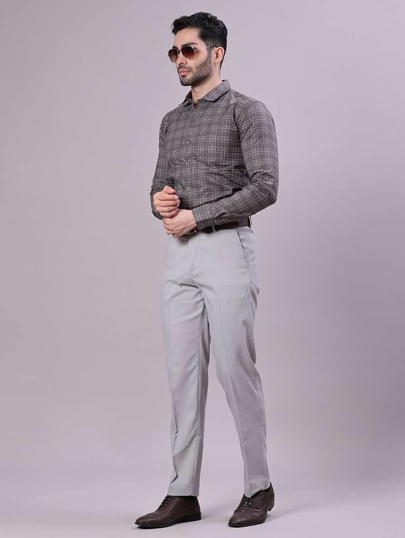 men solid mid rise flat front formal trouser - 21908727 -  Standard Image - 4