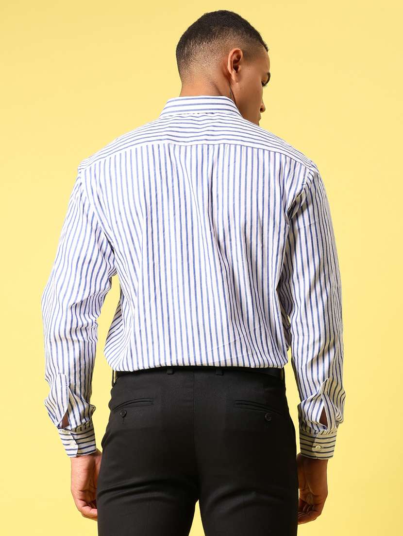 men striped long sleeve regular fit formal shirt - 21908733 -  Standard Image - 4