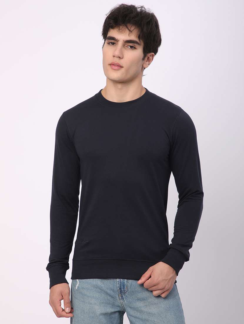 men solid long sleeve regular fit t-shirt