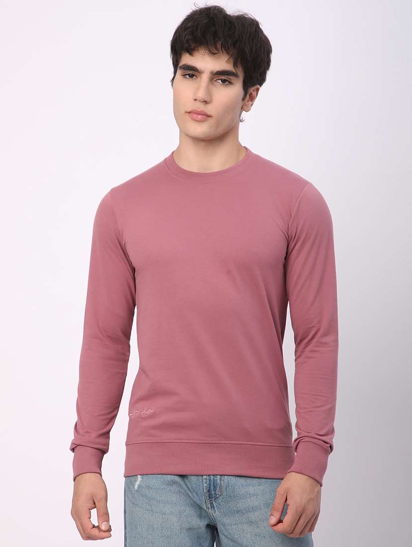 men solid long sleeve regular fit t-shirt