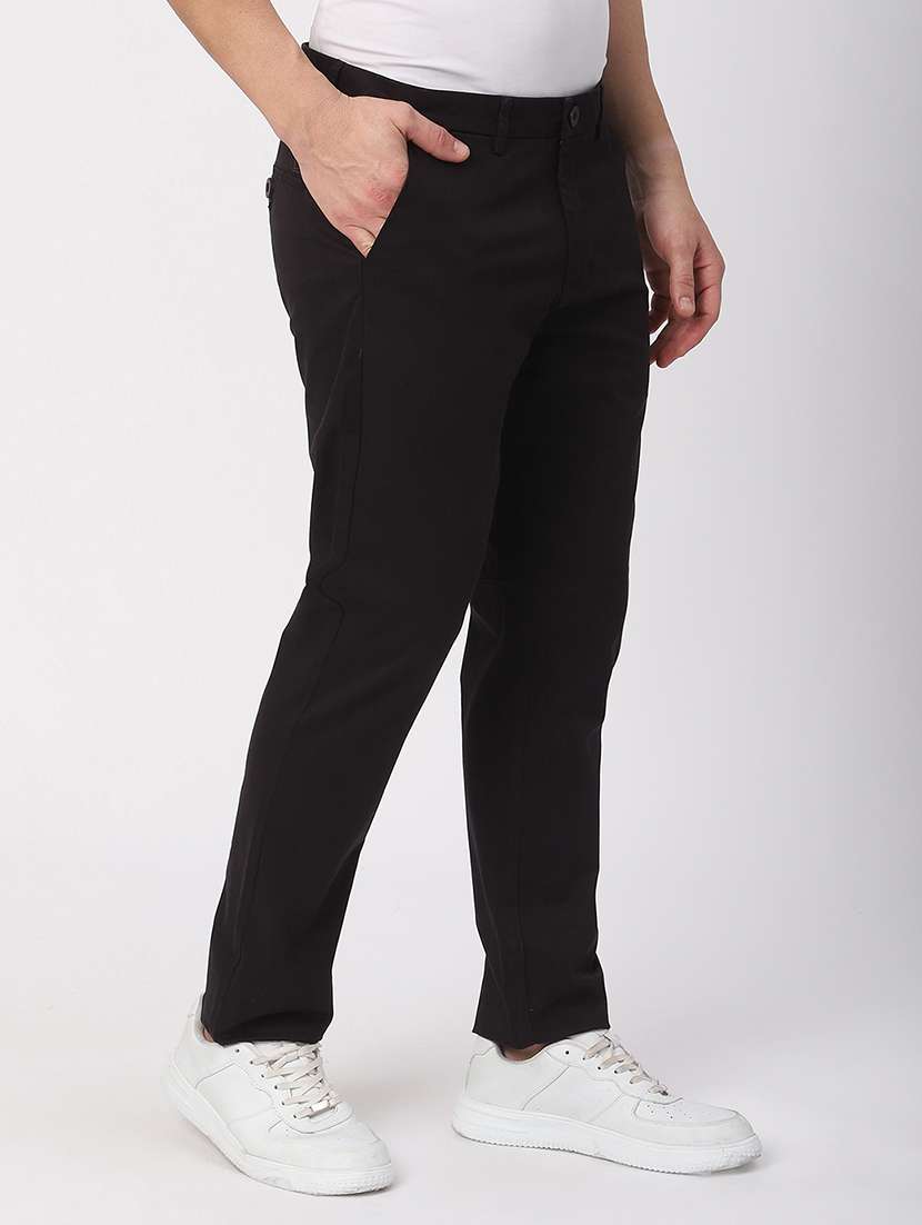 men solid mid rise chinos casual trouser - 21908812 - Standard Image - 1