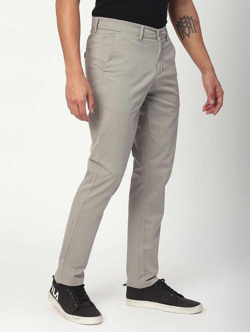 men solid mid rise chinos casual trouser - 21908814 - Standard Image - 1
