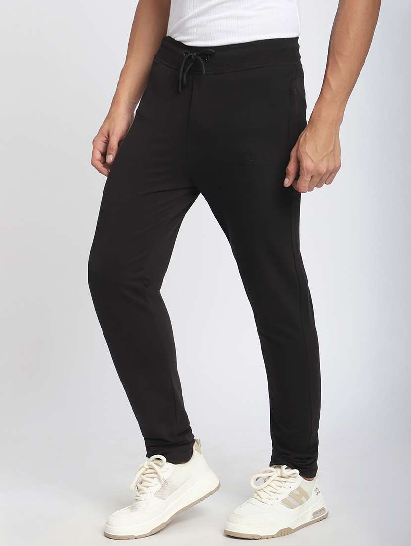 men solid mid rise full length track pant - 21908819 -  Standard Image - 1
