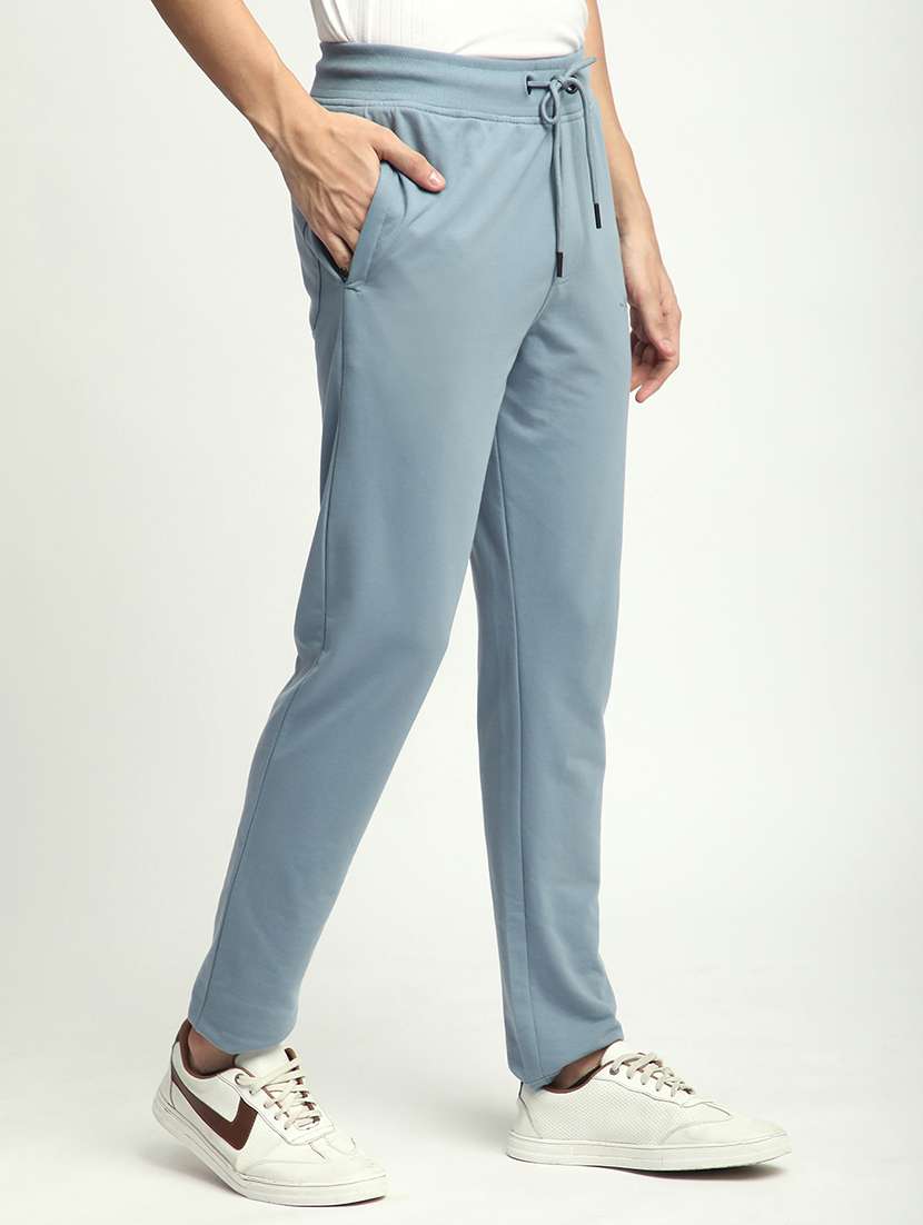 men solid mid rise full length track pant - 21908826 -  Standard Image - 1