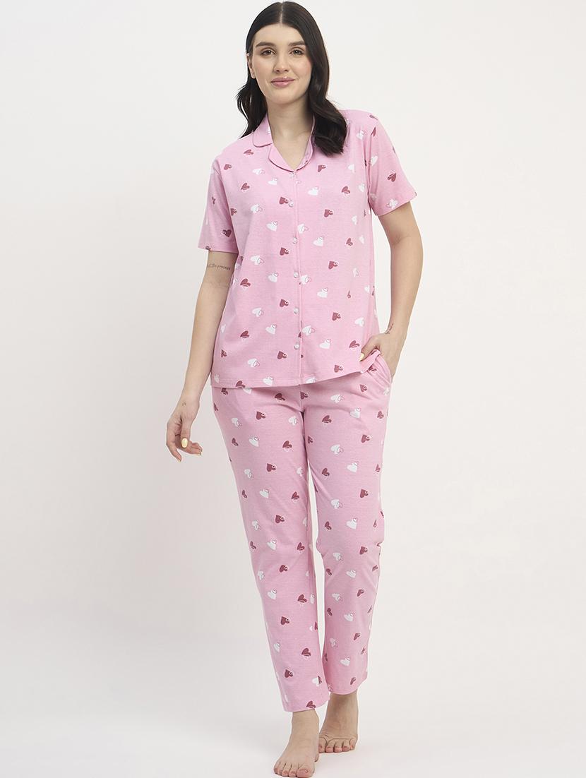 women printed nightwear pyjama set - 21908829 -  Standard Image - 1
