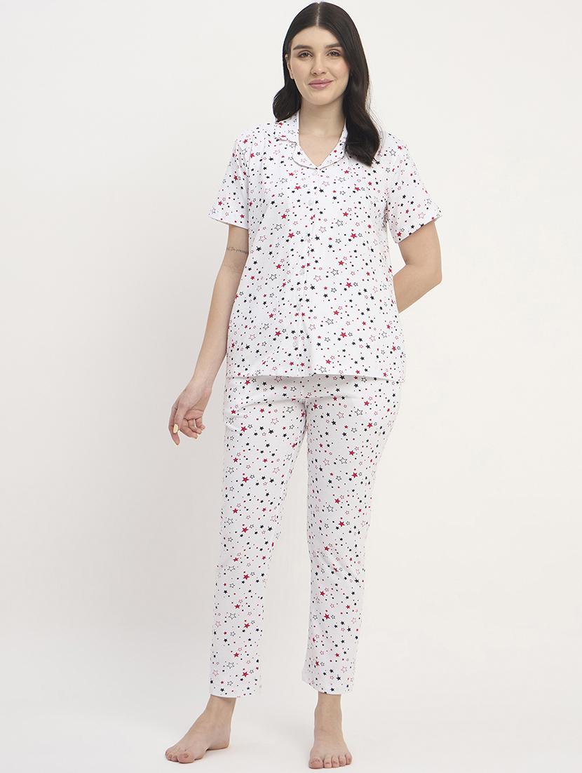 women printed nightwear pyjama set - 21908832 - Standard Image - 1