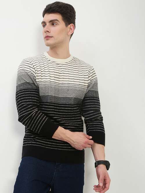 men striped long sleeve slim fit pullover - 21908860 - Standard Image - 0