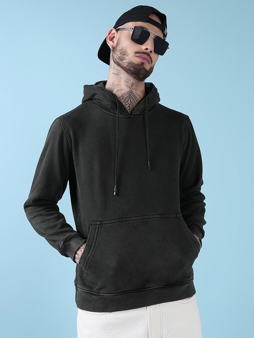 men solid long sleeve hooded sweatshirt - 21908866 - Zoom Image - 0