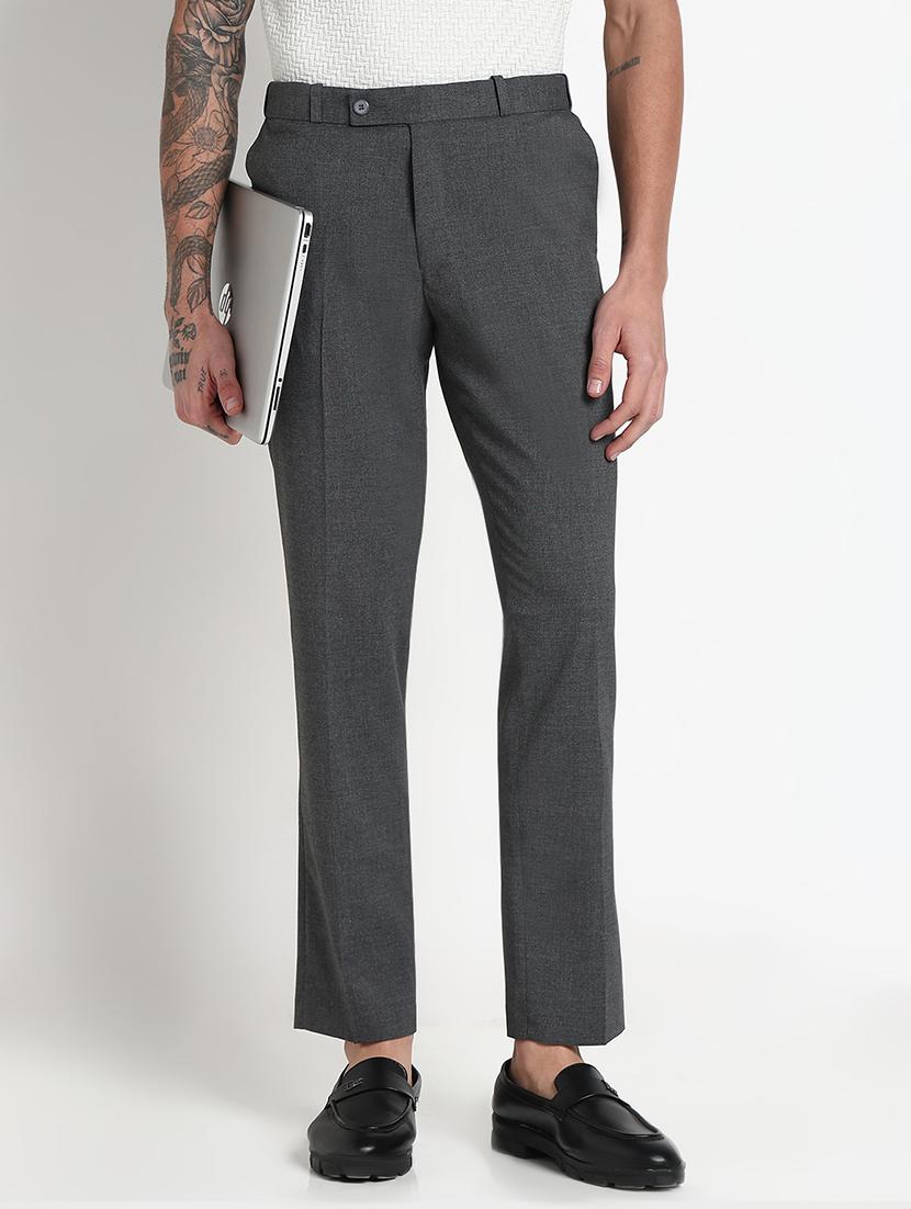 men solid mid rise flat front formal trouser - 21908903 - Zoom Image - 0